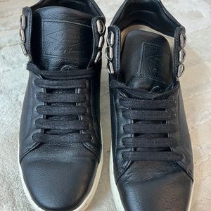 Rag & Bone Kent Lace Up Black Leather High Top  Size 36.5